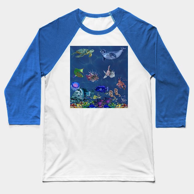 sea life Baseball T-Shirt by mjartscom